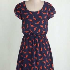 Modcloth.  Large Oh My gosh dinosaur print dress